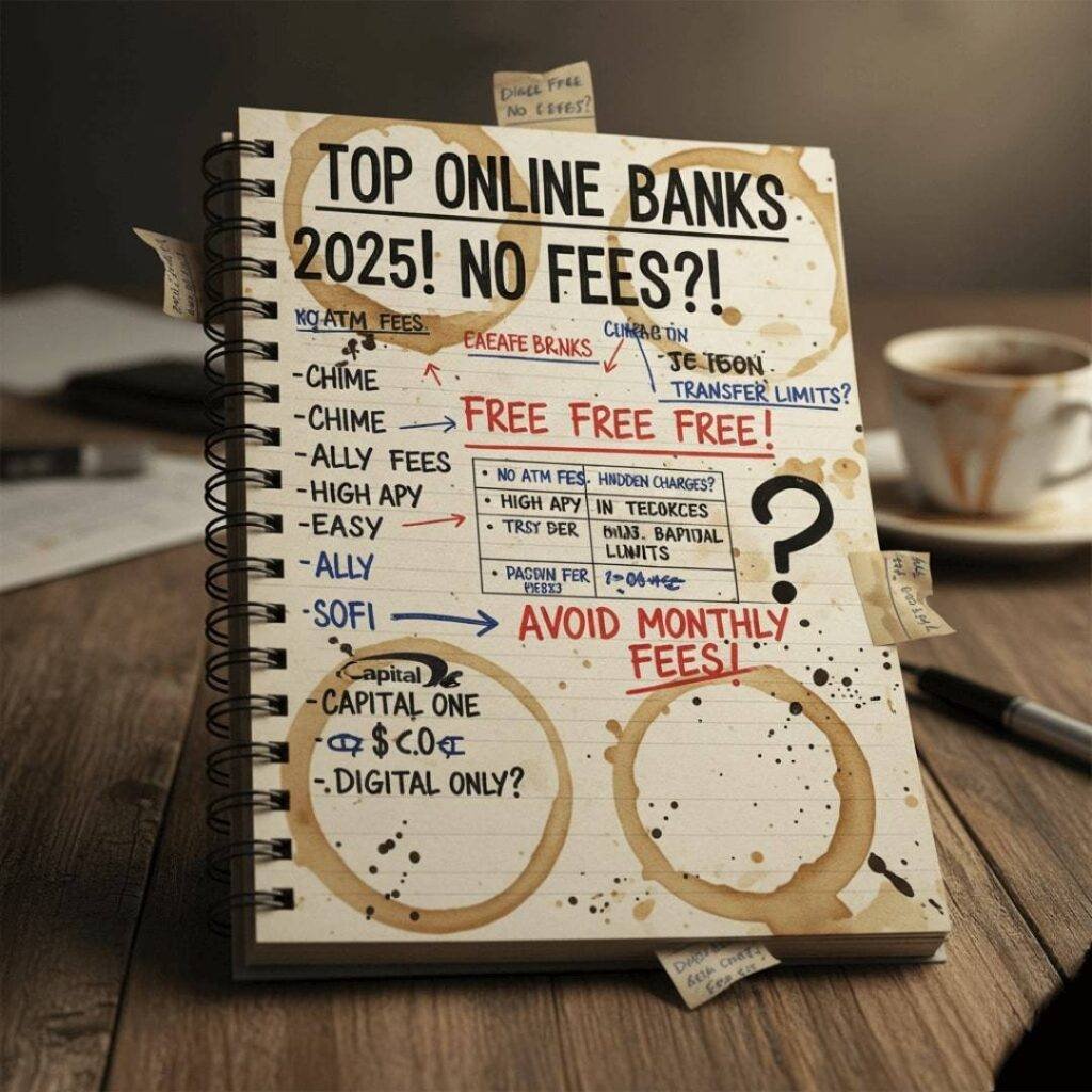 "My chaotic handwritten guide to top online bank accounts for 2025, raw and real."