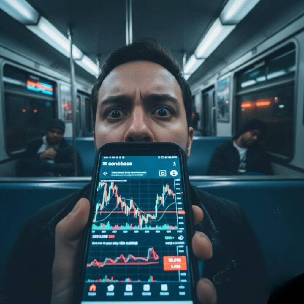 Bitcoin rocket crashing into a cartoon Fed building,